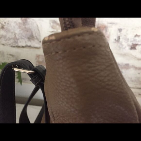 Roots Large Beige Brown Tote faux leather Shoulder Bag - Picture 7 of 14